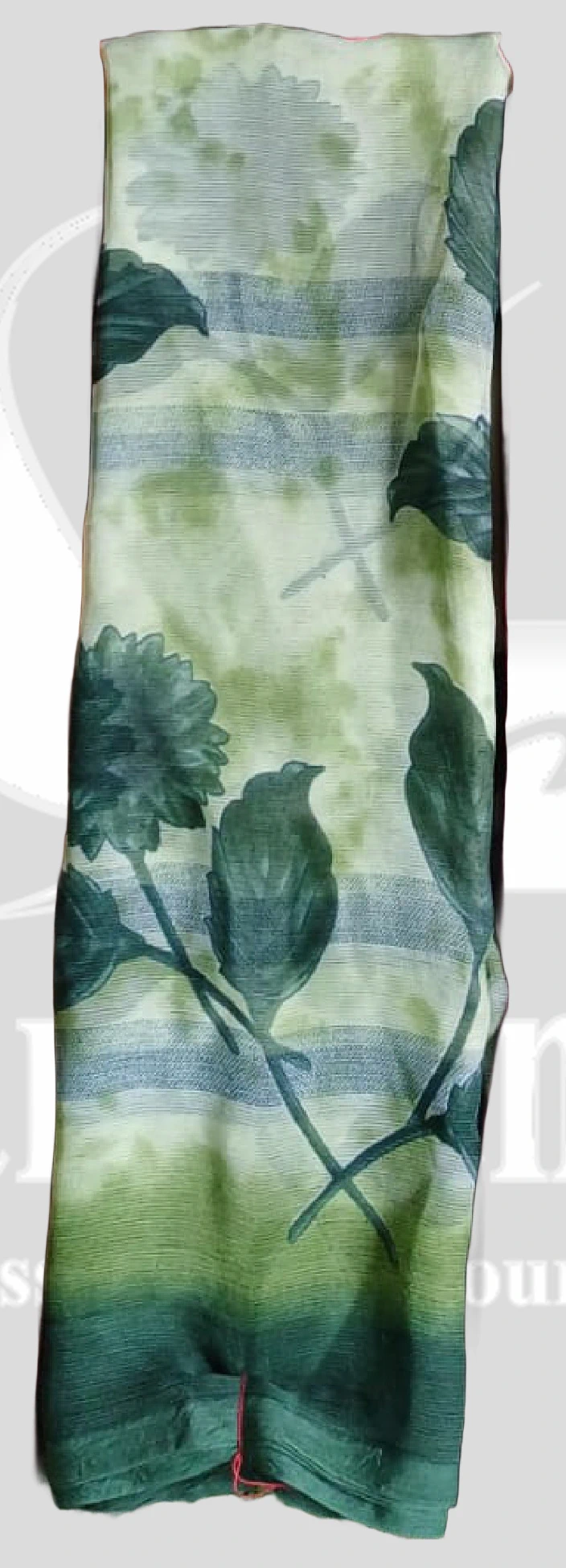 Chiffon Floral Printed Saree &ndash; SANGNI1208 &ndash; Light Green Mix